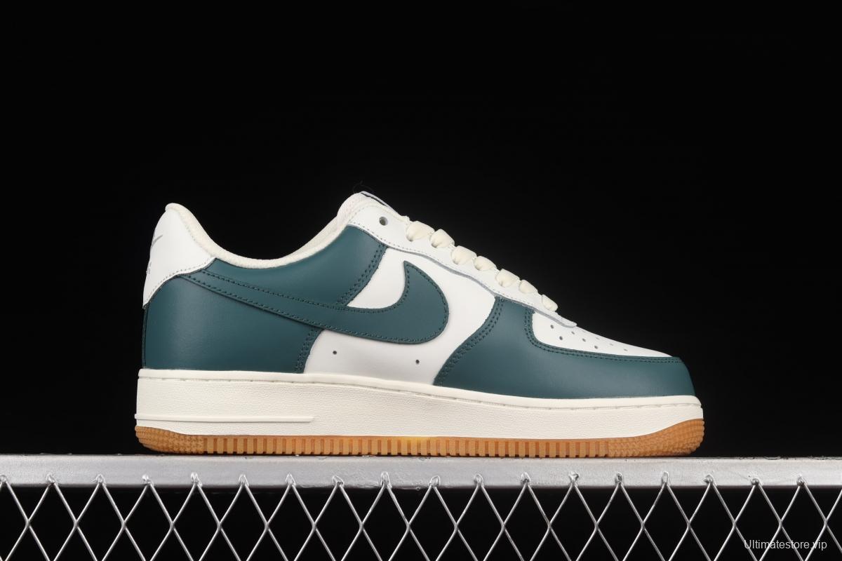 NIKE Air Force 1x07 Low rice white, dark green, low-top casual board shoes AQ2312-306