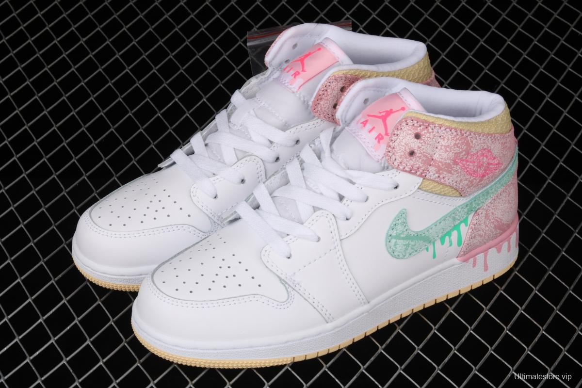 Air Jordan 1 Mid GS Ice Cream Bang Basketball shoes DD1666