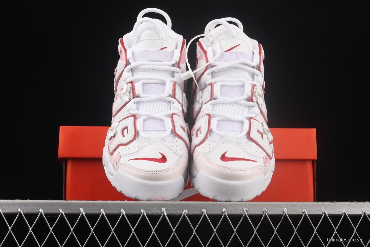 NIKE Air More Uptempo 96 QS Pippen original series cherry blossom embroidery classic high street leisure sports basketball shoes DJ5988-100