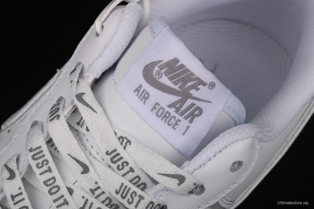 Stussy x Nike Air Force 1 Low Stussy co-named white dazzling color reflective low-top casual board shoes BQ6246-019