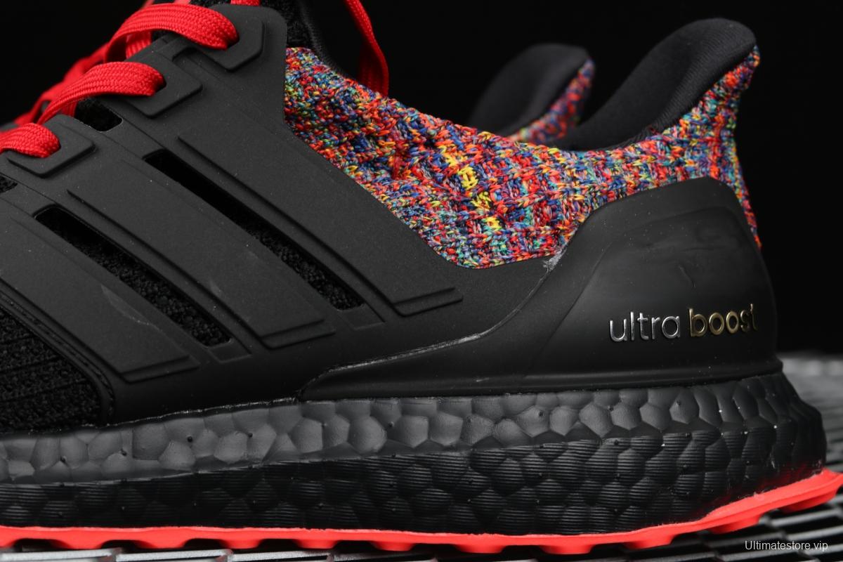 Adidas Ultra Boost 4.0das fourth generation knitted striped black rainbow UB # Beijing cultural city limited edition