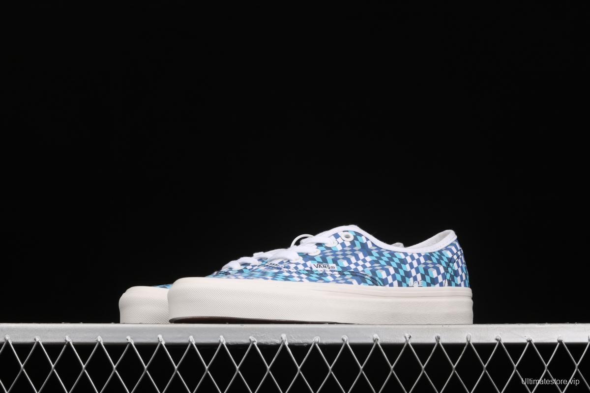 DOE x Vans Authentic chessboard blue and white low-top casual board shoes VN0A4ODU2DJ