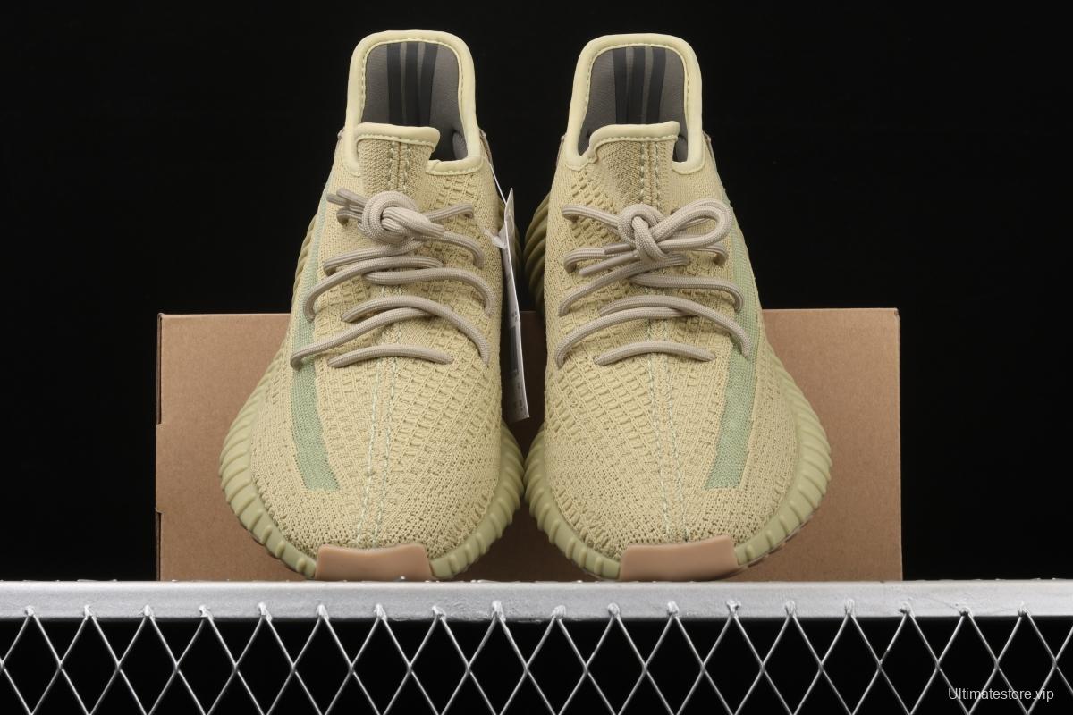 Adidas Yeezy 350 Boost V2 Sulfur FY5346 Darth Coconut 350 second generation hollowed-out matcha green color matching