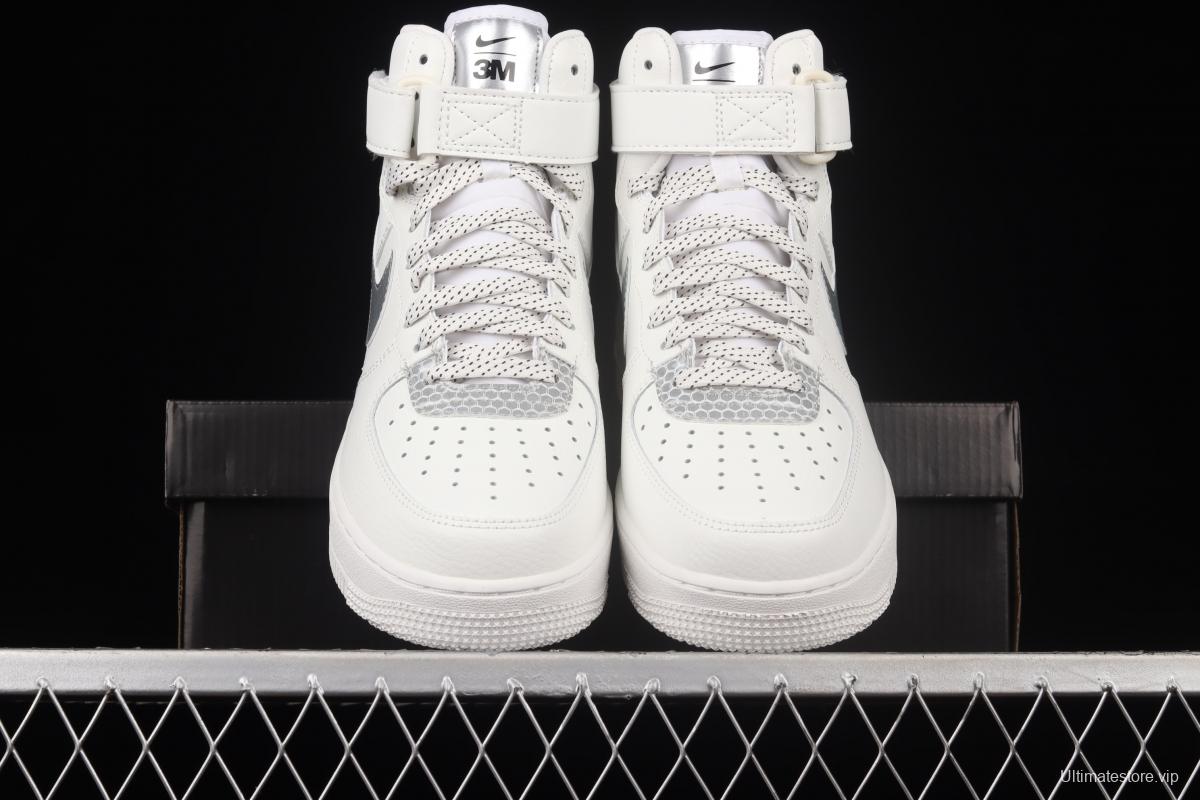 NIKE Air Force 1 High'07 Lv8 3M NBA co-named 3M reflective high-top casual board shoes CU4159-100