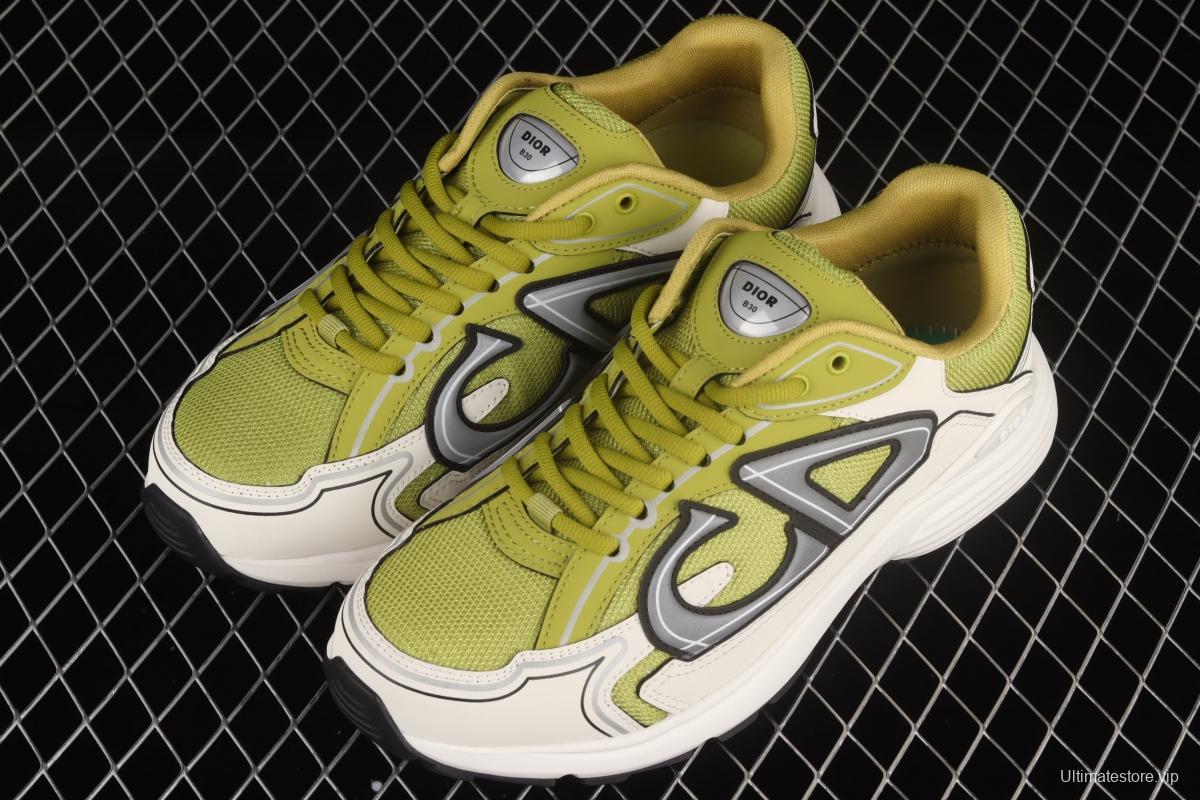 Dior B30 Microfiber Mesh B30 CD series sports shoes LY66140 Yellow/White