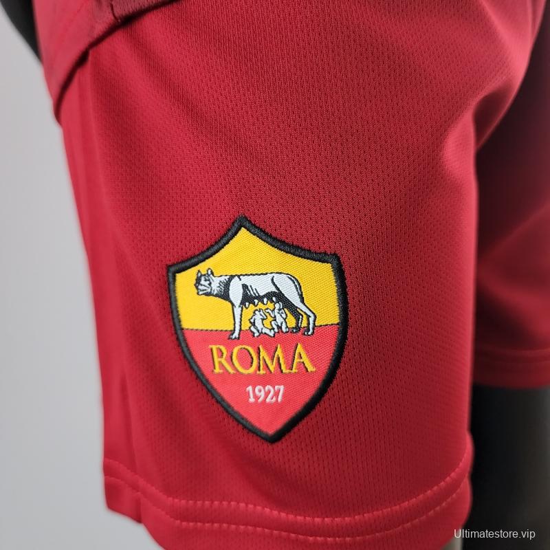 22/23 Roma Kids Kit Home Size 16-28 Soccer Jersey