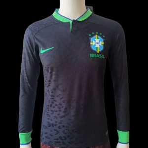 Player Version 2022 Brazil Black Concept Long Sleeve Jersey