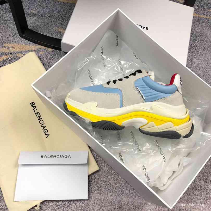 Men Balenciaga Triple-S 2 Skyblue/Grey