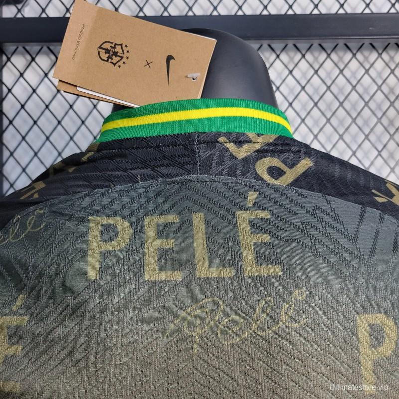 Player Version 2022 Brazil PELE Black Commemorative Black Jersey