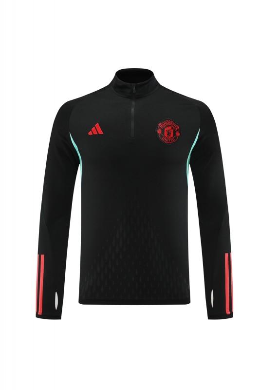 23/24 Manchester United Black Half Zipper Jacket+Pants