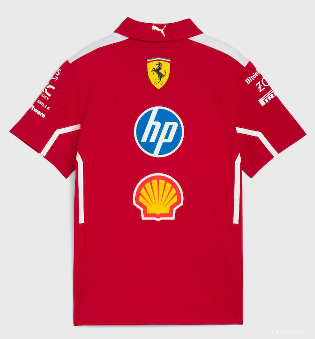 2025 F1 Ferrari Red Polo Shirt