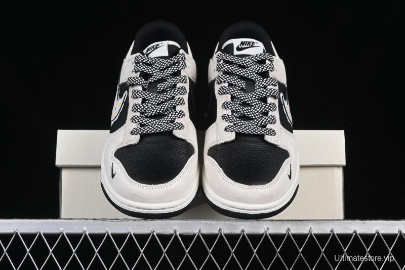 Nike SB Dunk Low Lightning Collaboration Daisy White Swoosh Anniversary Custom Low-Top Casual Skate Shoes - DJ2024-073