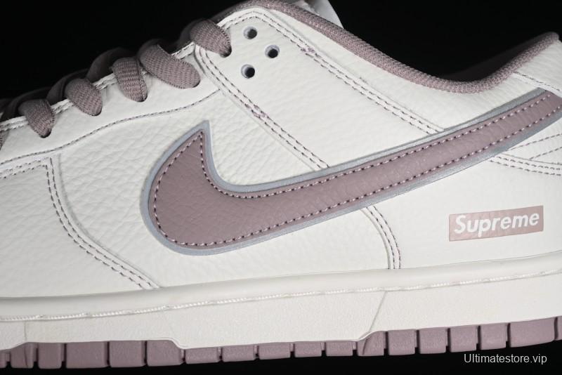 Nike Supreme SB Dunk Low Custom High-End Casual Skateboarding Shoes with Light Pink Colorway - RM2308-331