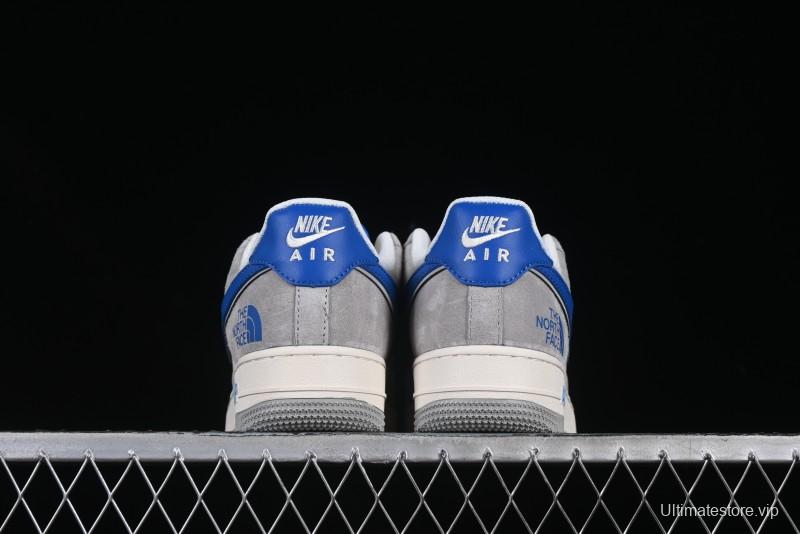 Nike Air Force 1 '07 Low The North Face Collaboration Grey Blue Swoosh Casual Shoes - XZ6188-745