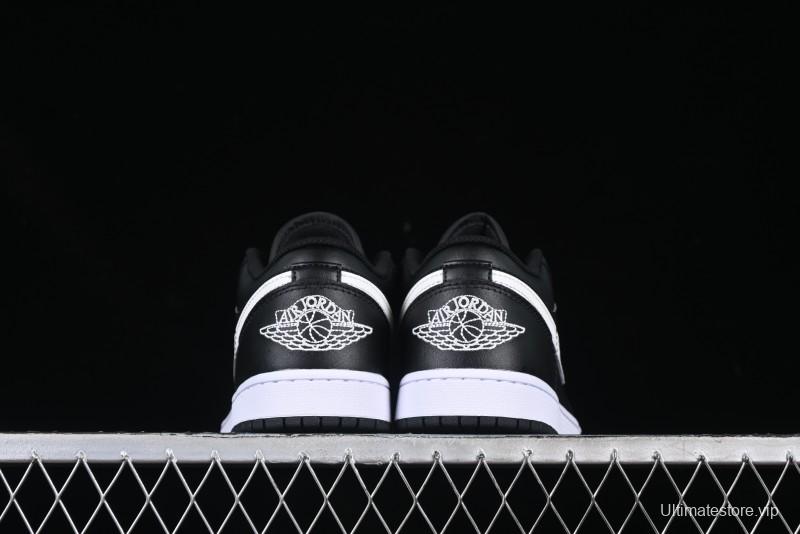 Nike Air Jordan 1 Low Retro Basketball Shoes in Black and White - 553558-043