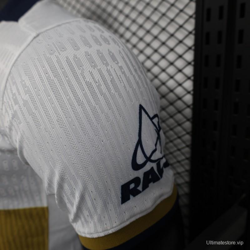 Player Version 25/26 Club America Away White with Navy and Gold Eagle Crest Jersey