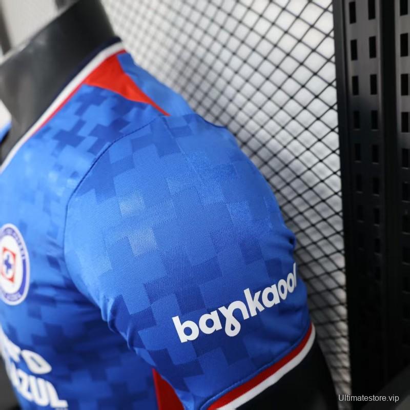 Player Version 25/26 Cruz Azul Home Blue with Digital Pixel Pattern Jersey