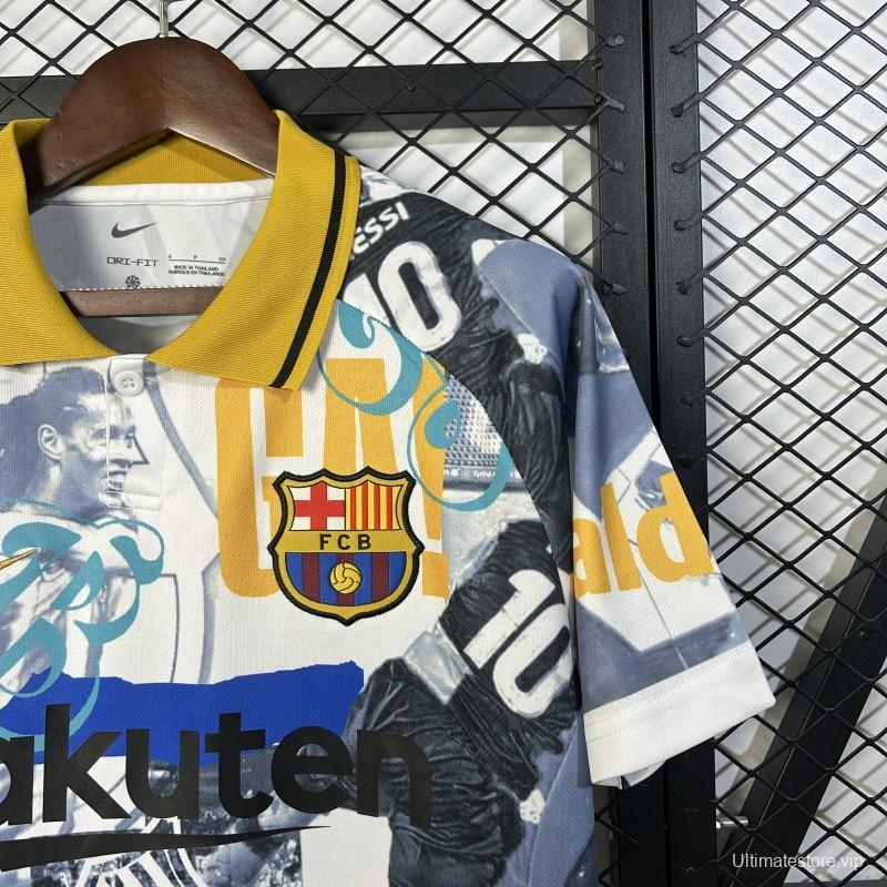 25/26 FC Barcelona White with Collage Art Jersey