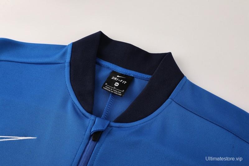 2025 Nike Blue Full Hoodie Zipper Jacket +Long Pants