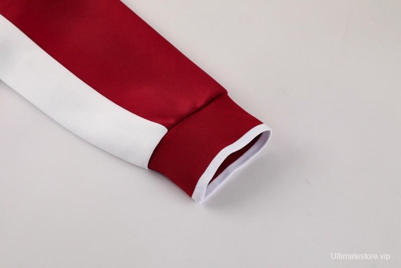 2025 Nike Navy/Red Full Hoodie Zipper Jacket +Long Pants