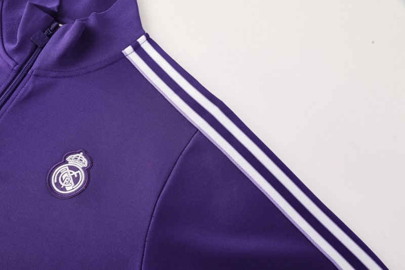 25/26 Real Madrid Purple Full Zipper Jacket +Long Pants