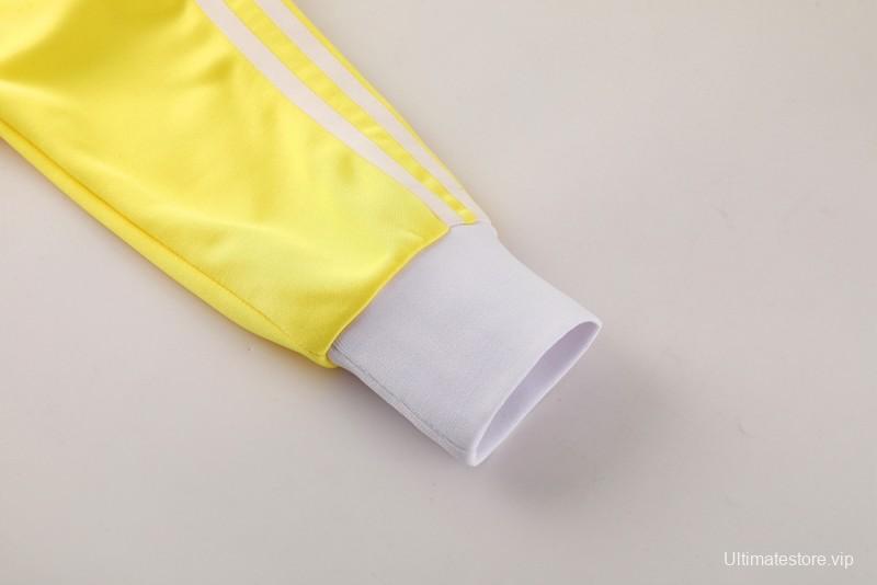2025 Adidas Original Yellow Full Hoodie Zipper Jacket +Long Pants