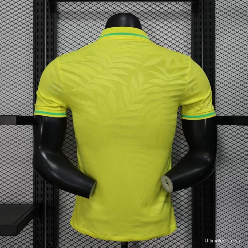 Player Version 2025 Brazil Home Yellow Classic Jersey