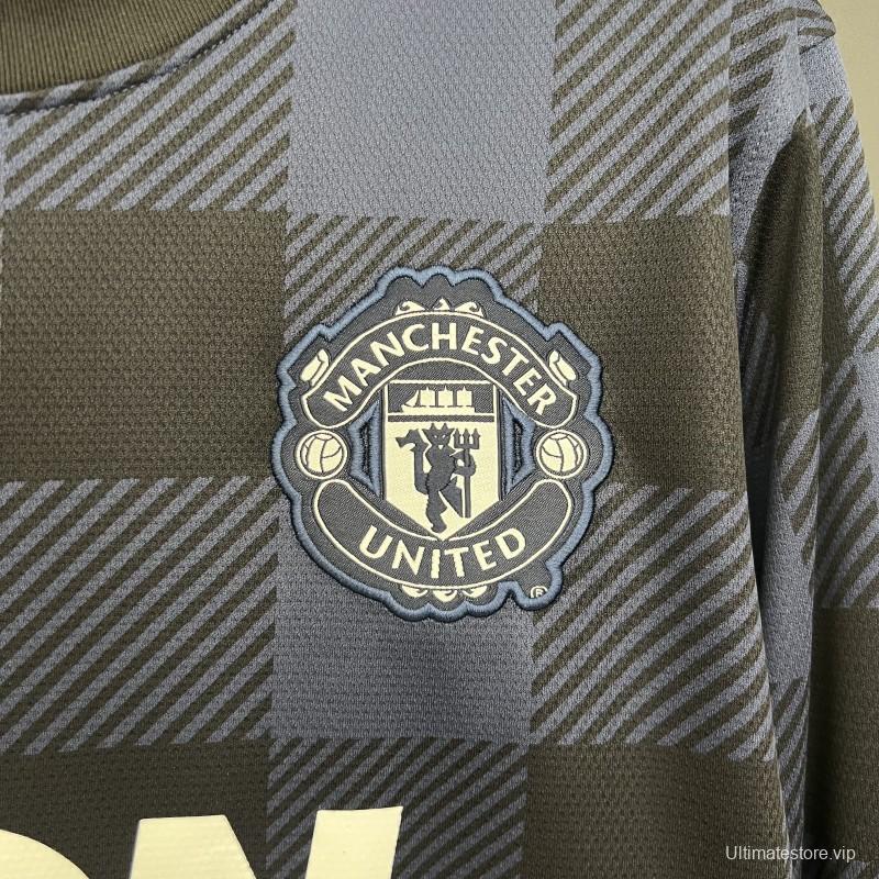 13/14 Retro Manchester United Long Sleeve Black Jersey