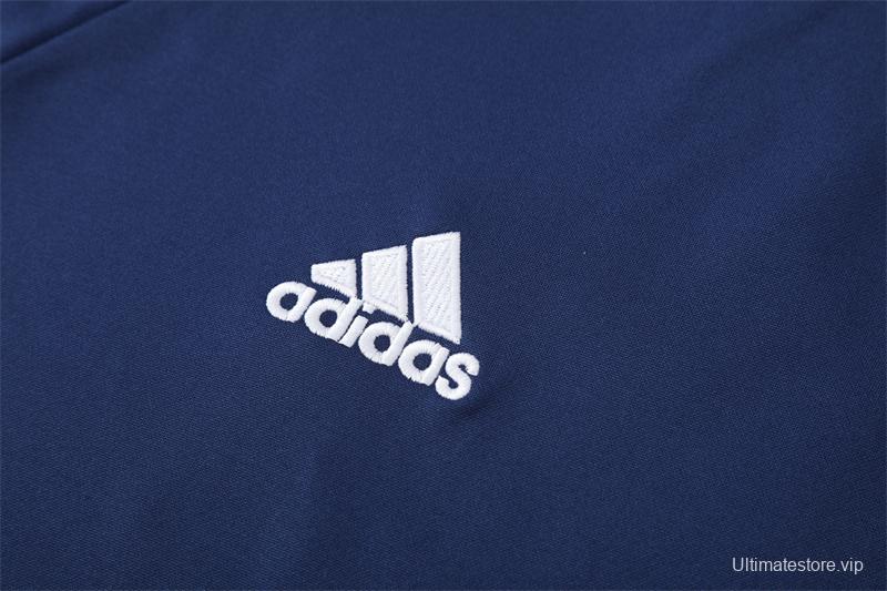 Retro 16/17 Real Madrid Royal Blue Half Zipper Jacket+Long Pants