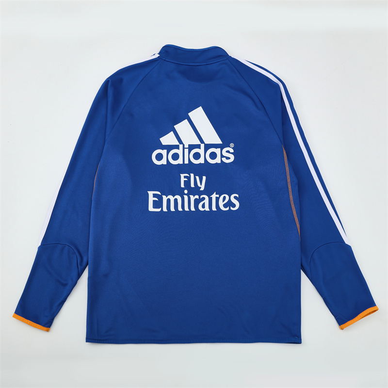 Retro 13/14 Real Madrid Color Blue Half Zipper Jacket