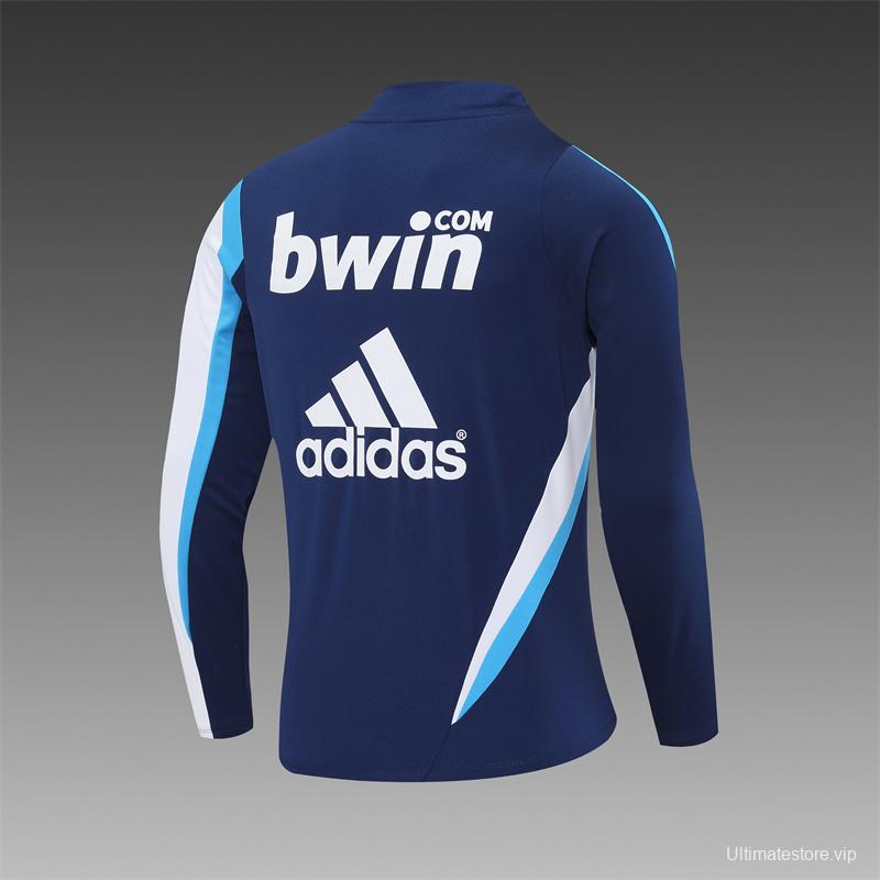 Retro 09/10 Real Madrid Royal Blue Half Zipper Jacket