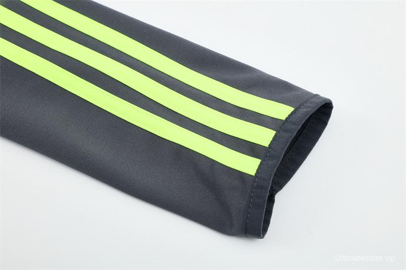 Retro 15/16 Real Madrid Dark Grey Half Zipper Jacket