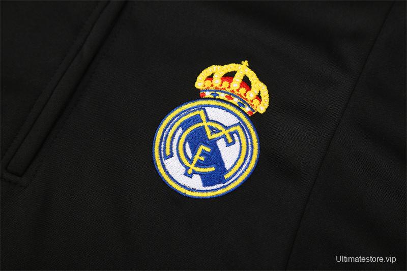 Retro 04/05 Real Madrid Black Half Zipper Jacket+Long Pants