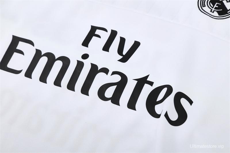 Retro 15/16 Real Madrid White Half Zipper Jacket
