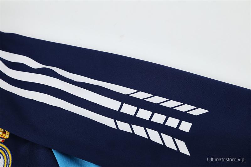 Retro 05/06 Real Madrid Royal Blue Half Zipper Jacket+Long Pants