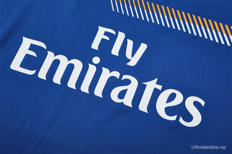 Retro 13/14 Real Madrid Color Blue Half Zipper Jacket+Long Pants