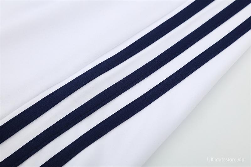 Retro 16/17 Real Madrid White Half Zipper Jacket+Long Pants