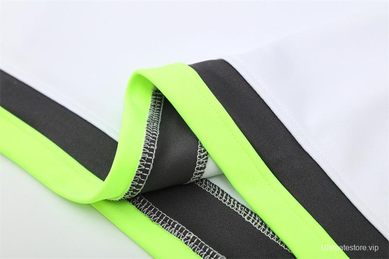 Retro 15/16 Real Madrid White Half Zipper Jacket+Long Pants