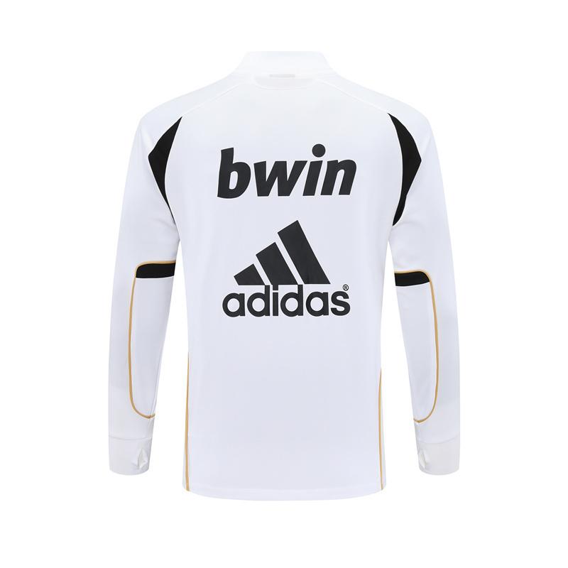 Retro 11/12 Real Madrid White Half Zipper Jacket+Long Pants