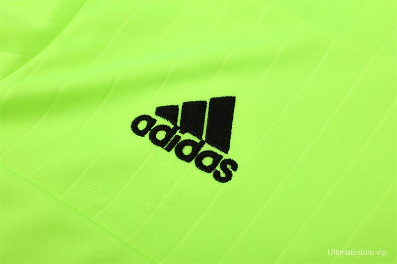 Retro 15/16 Real Madrid Fluorescent Green Half Zipper Jacket+Long Pants