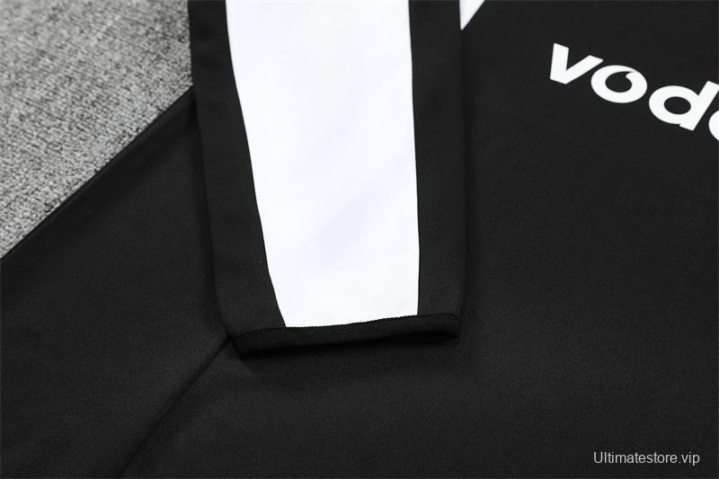 Retro 02/03 Manchester United Black Half Zipper Jacket+Long Pants