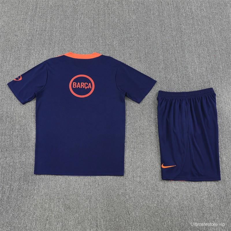25/26 Barcelona Royal Blue Camouflage T90 Short Sleeve Jersey+Shorts