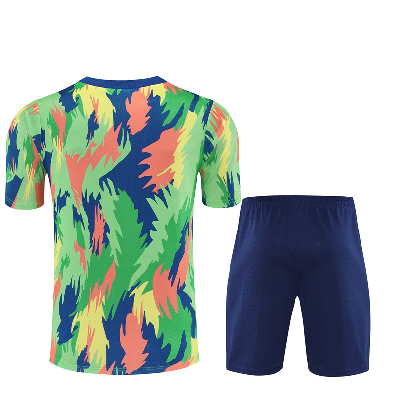 25/26 Brazil Blue Green Camouflage with XS Short Sleeve+Soccer Shorts
