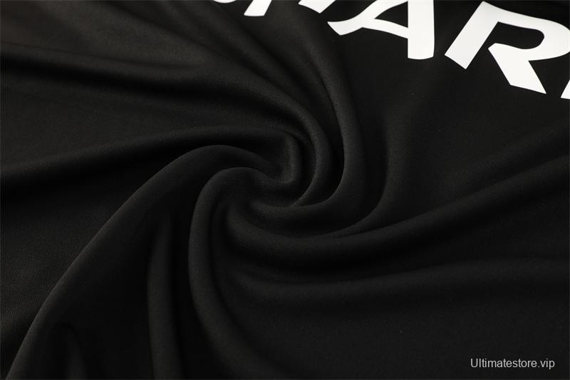 Retro 98/99 Manchester United Black Half Zipper Jacket+Long Pants