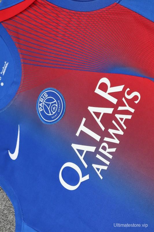 25/26 PSG Red/Blue Vest Jersey+Shorts