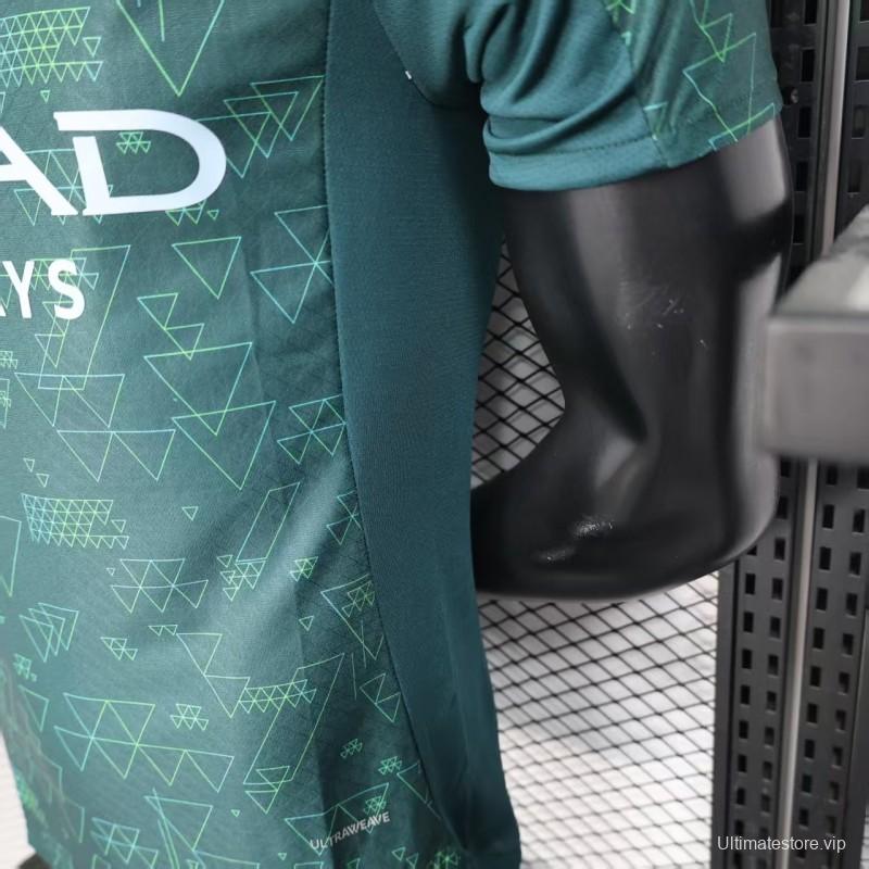 25/26 Player Version  Manchester City Third Dark Green with Geometric Triangle Pattern Jersey