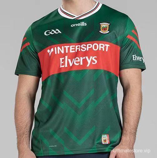 2026 Mayo GAA Green with Red Band and Chevron Pattern Jersey