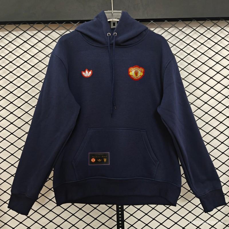 25/26 Manchester United Retro Embroidered Logo Hoodie 9 Colors