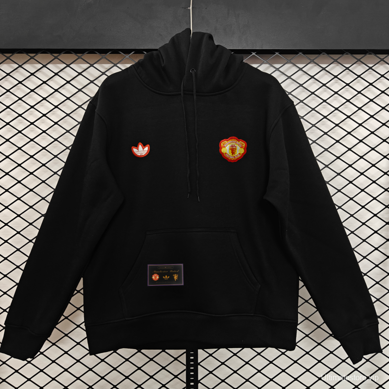 25/26 Manchester United Retro Embroidered Logo Hoodie 9 Colors