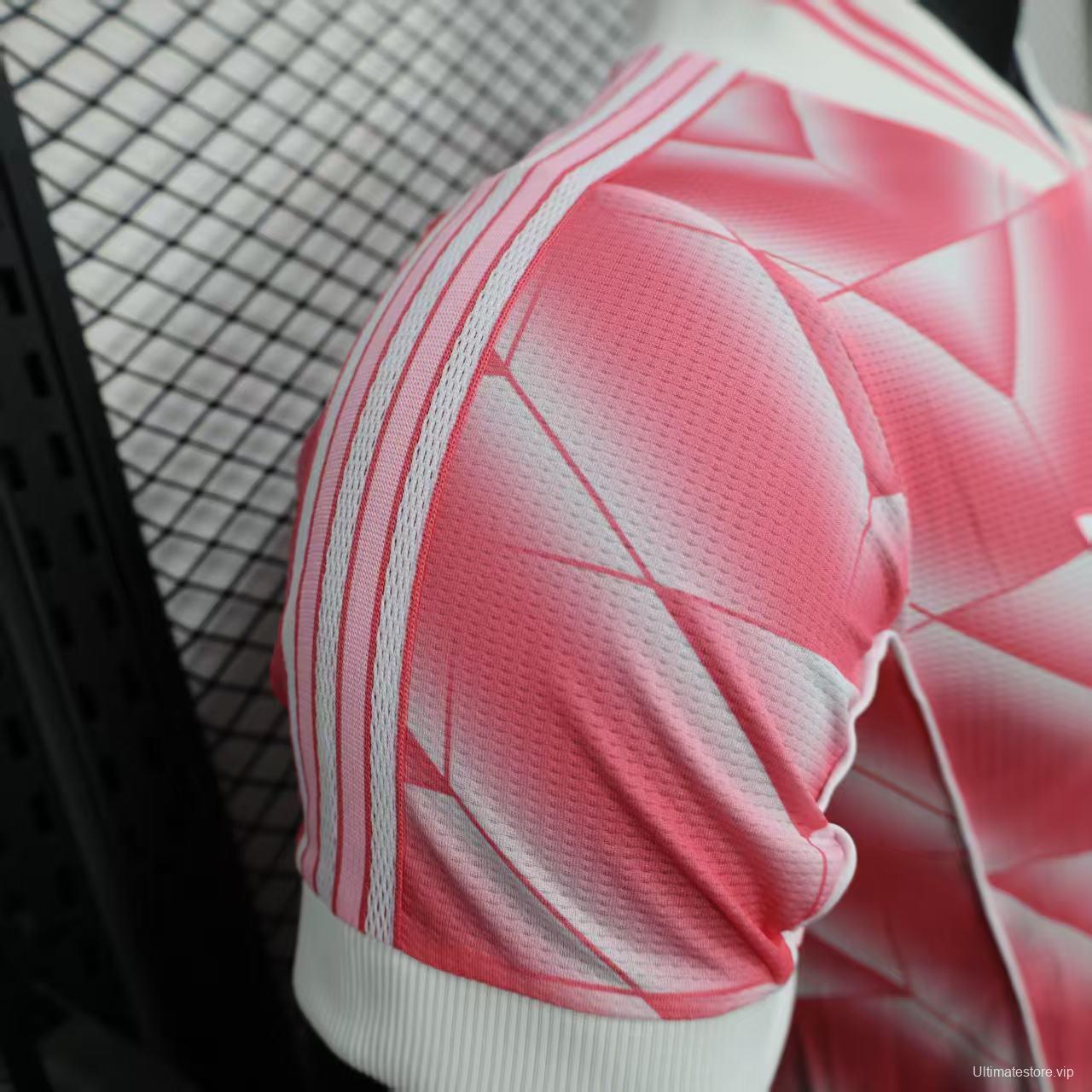 Retro Player Version  1988/89 Real Madrid Third Pink with Geometric Chevron Pattern Jersey